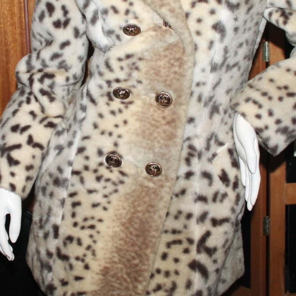 MINT Vintage Vixen Commuter Leopard Print Faux Fur Jacket Coat - Picture 6 of 10